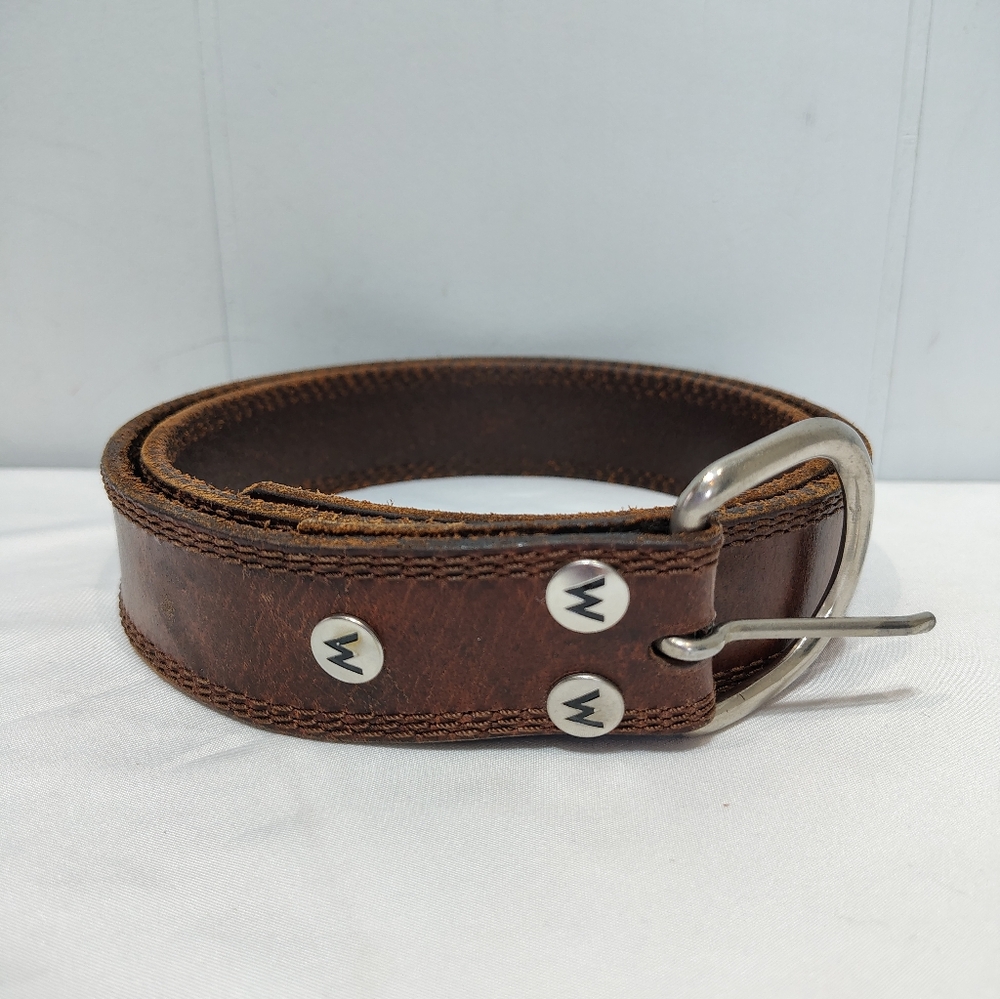 Wrangler Full Grain Leather Belt Brown Size 36 Western